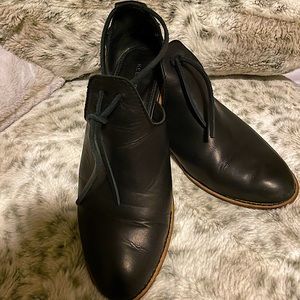 KELSI DAGGER Black Leather Tie Bootie